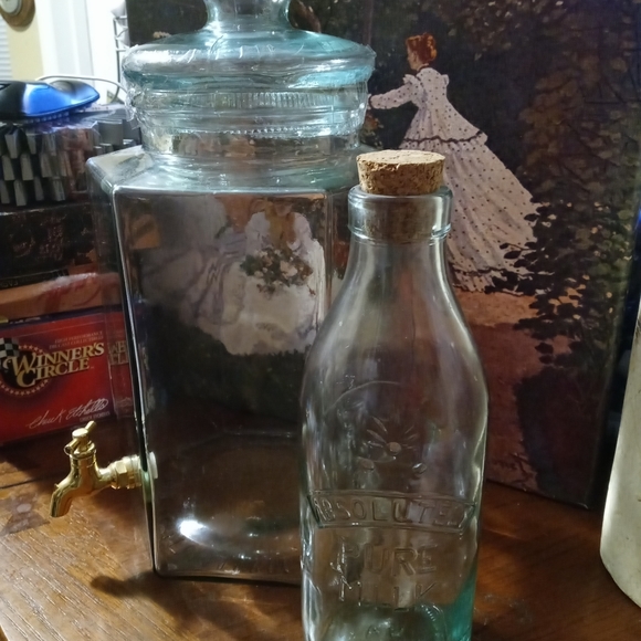 🇮🇹Italian Glass Beverage Dispenser w Lid. - Picture 7 of 12